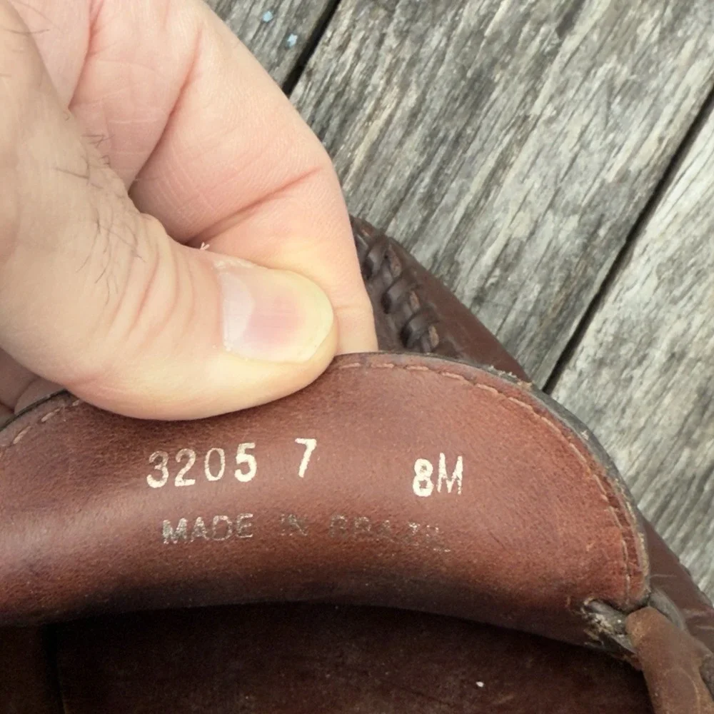 H.S. Trask Brown Leather Casual Boat Shoe Driving Loafer Moccasin Men's‎ 8 EUC